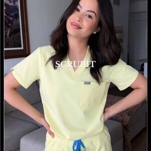 Figs Women's Catarina One-pocket Scrub Top - Canary Yellow